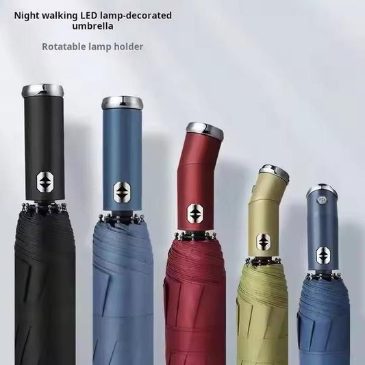 3Fold Automatic UV LED Light Windproof Umbrella